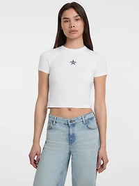 Crewneck Star Crop Tee