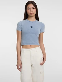 Crewneck Star Crop Tee