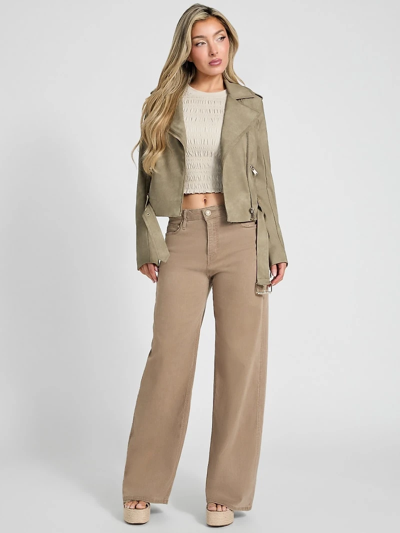 Concetta Washed Biker Jacket