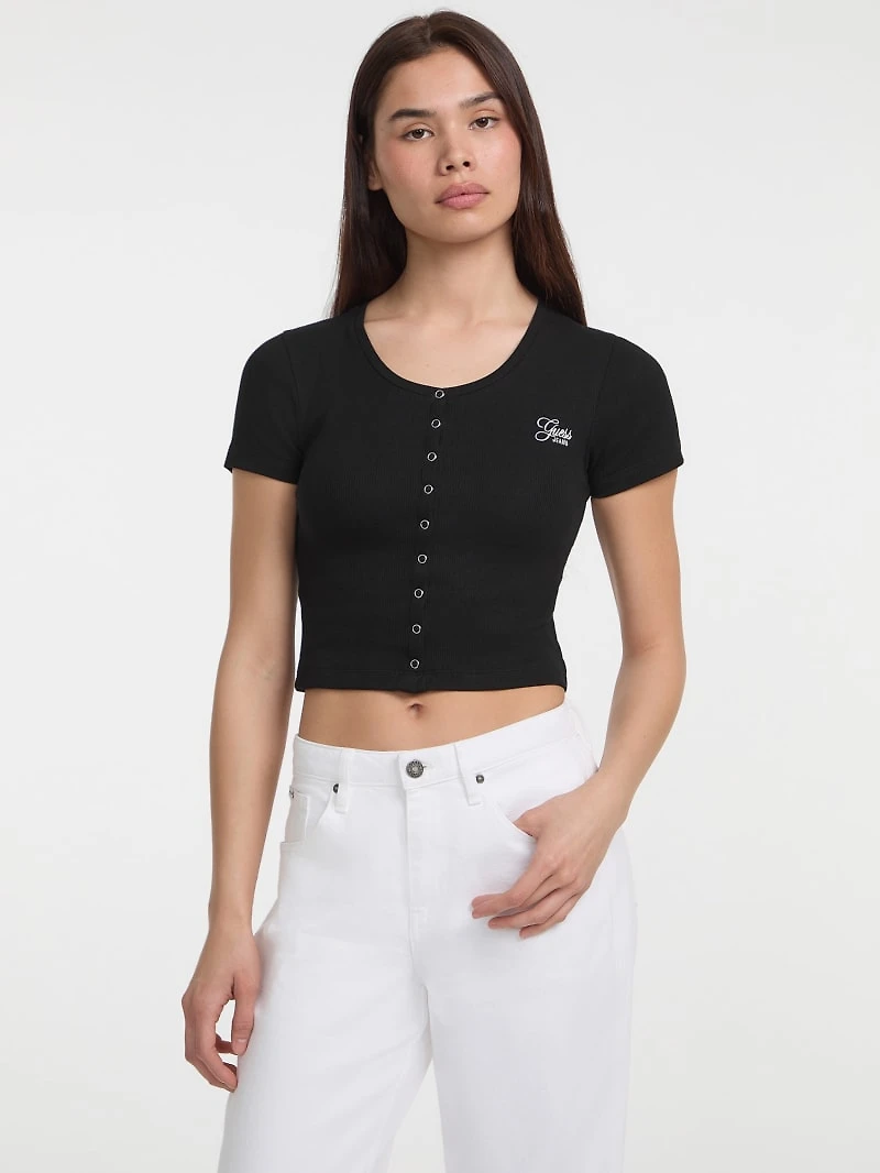 Crewneck Embroidered Top