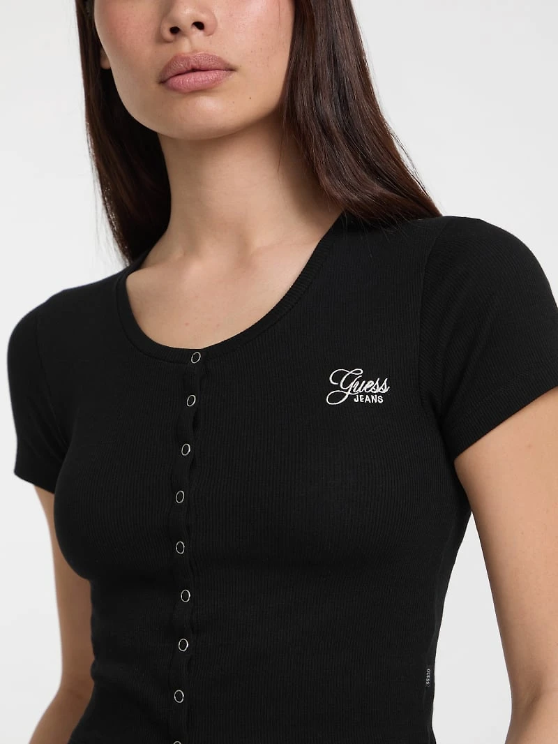 Crewneck Embroidered Top
