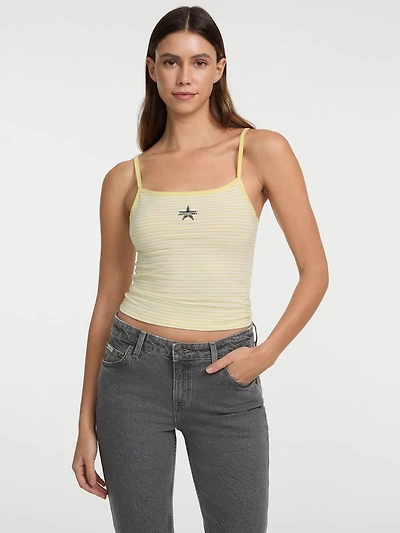 Embroidered Star Crop Top