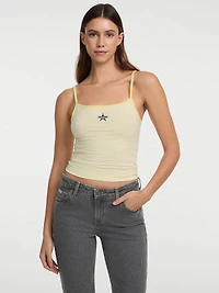 Embroidered Star Crop Top