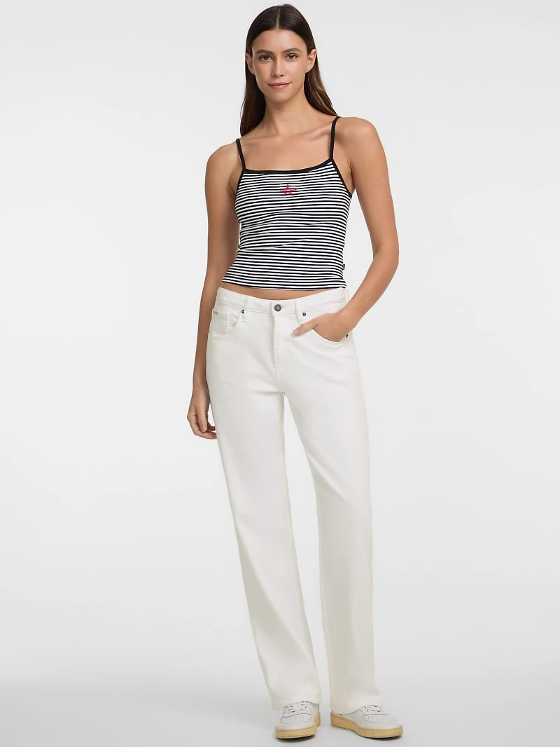 Embroidered Star Crop Top