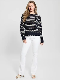 Valerie Striped Open-Knit Sweater