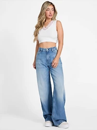 Raquel Lace-Trim Seamless Crop Top