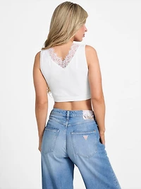 Raquel Lace-Trim Seamless Crop Top