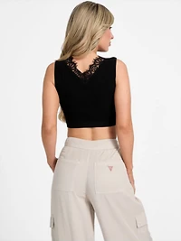 Raquel Lace-Trim Seamless Crop Top