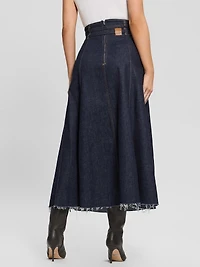 Pam Belted Midi Denim Skirt