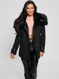 Lilia Faux-Fur Collar Coat