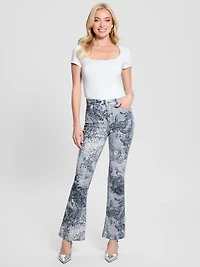 Printed Sexy Flare Jeans