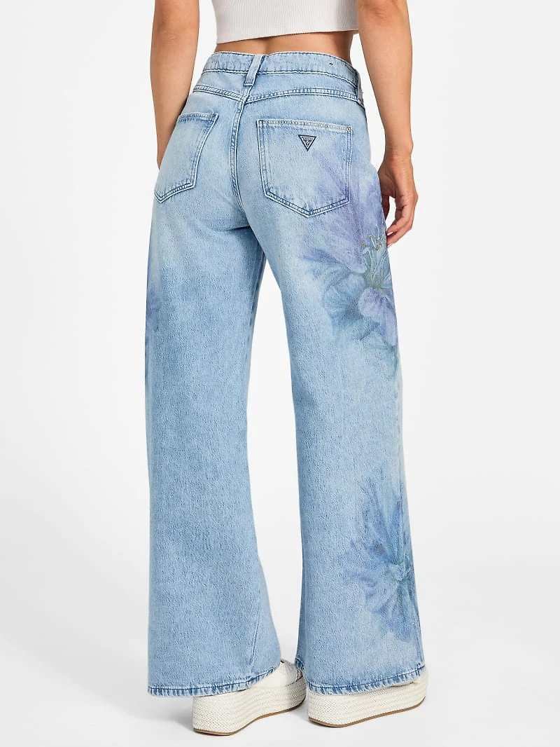 Eco Bellflower Floral Wide Leg Jeans