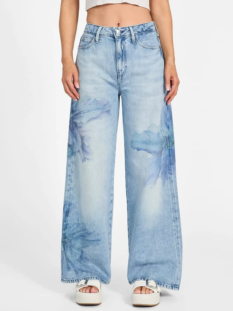 Eco Bellflower Floral Wide Leg Jeans