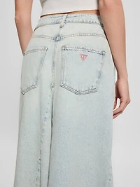 Eco Paneled Denim Maxi Skirt