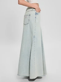 Eco Paneled Denim Maxi Skirt