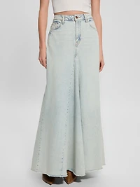 Eco Paneled Denim Maxi Skirt