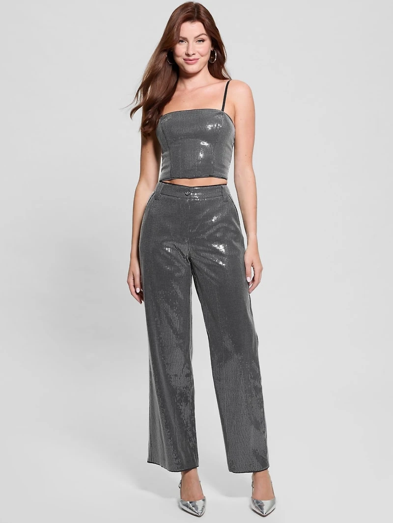 Cassia Sequined Bustier Top