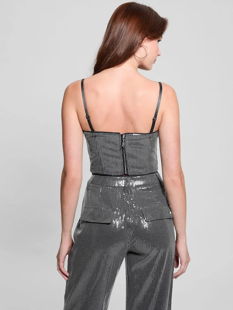 Cassia Sequined Bustier Top