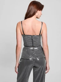Cassia Sequined Bustier Top