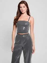 Cassia Sequined Bustier Top