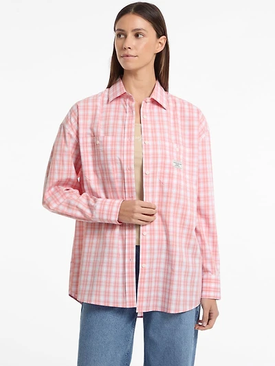 Oversized Plaid Poplin Shirt