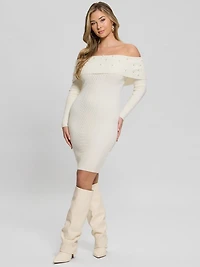 Eco Amber Off-the-Shoulder Cable Dress