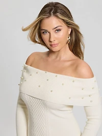 Eco Amber Off-the-Shoulder Cable Dress