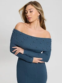 Eco Amber Off-the-Shoulder  Cable Dress