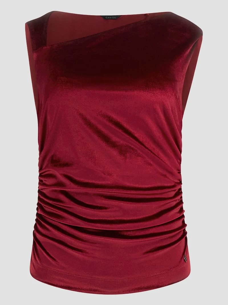 Eco Janet One-Shoulder Velvet Top