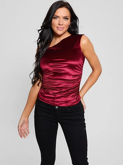 Eco Janet One-Shoulder Velvet Top
