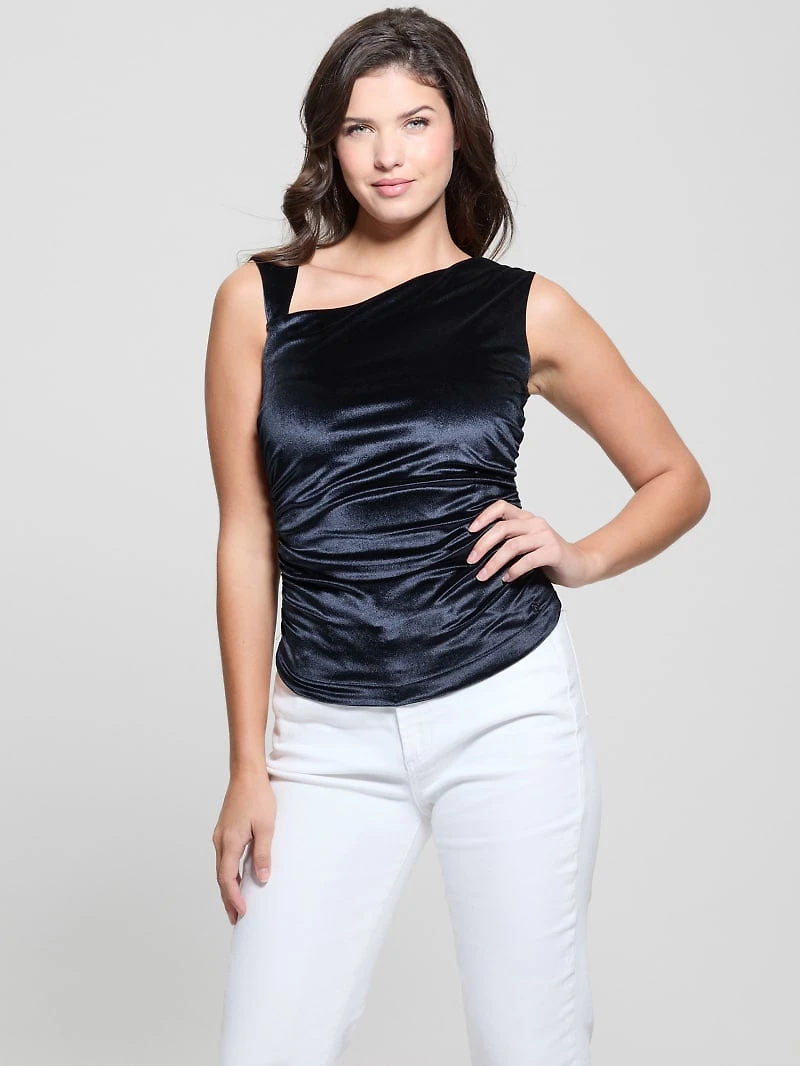 Eco Janet One-Shoulder Velvet Top
