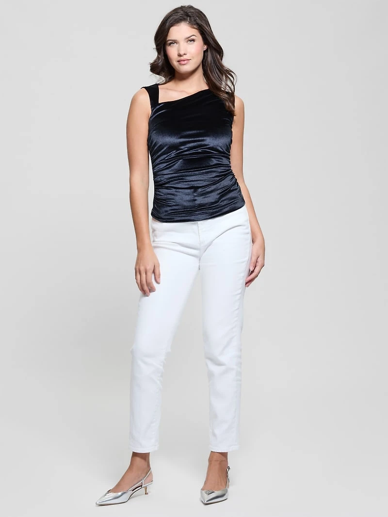 Eco Janet One-Shoulder Velvet Top