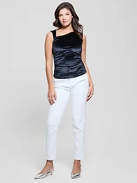 Eco Janet One-Shoulder Velvet Top