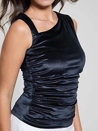 Eco Janet One-Shoulder Velvet Top