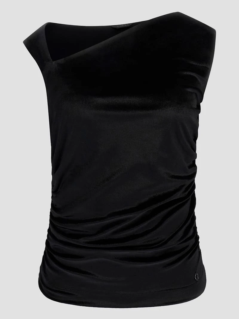 Eco Janet One-Shoulder Velvet Top