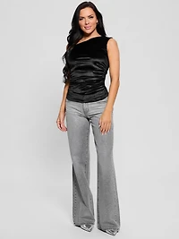 Eco Janet One-Shoulder Velvet Top