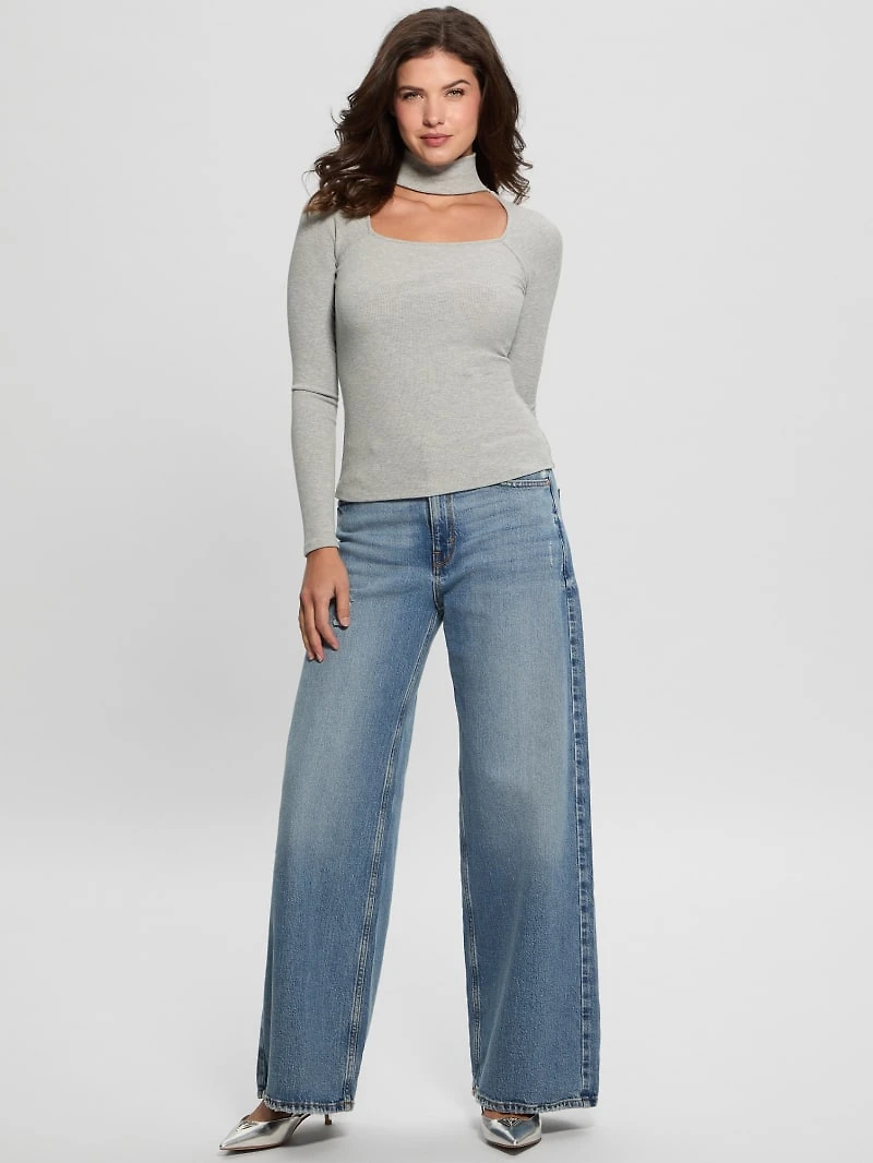 Cutout Ribbed Top