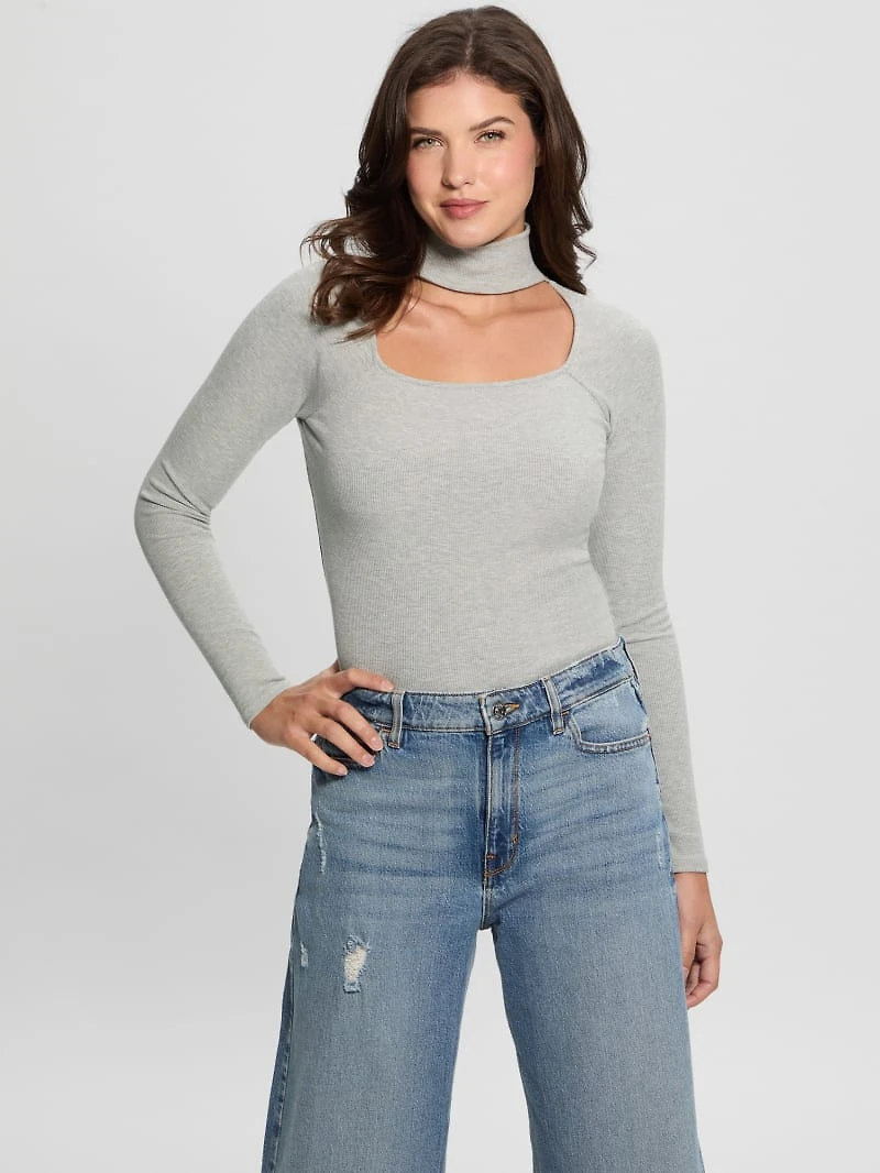 Cutout Ribbed Top