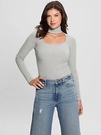 Cutout Ribbed Top