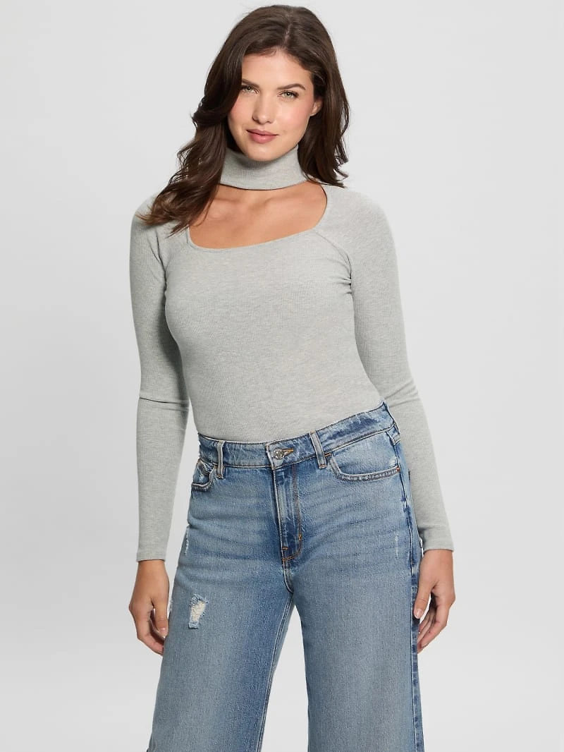 Cutout Ribbed Top