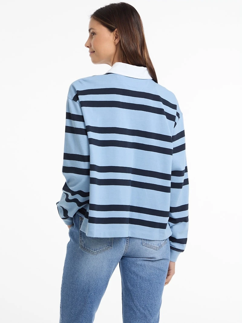 Striped Rugby Polo Shirt