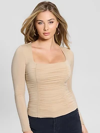 Eco Adrianna Shirred Top