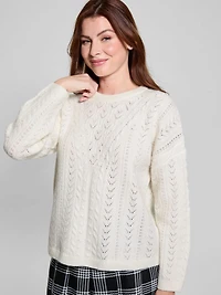 Sylvie Alpaca-Blend Pointelle Sweater