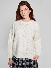 Sylvie Alpaca-Blend Pointelle Sweater