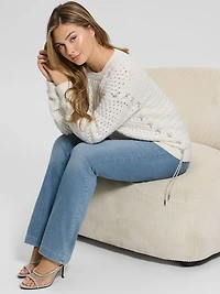 Elliss Rhinestone Wool-Blend Chain Sweater
