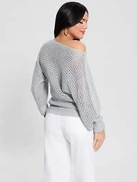 Poa Metallic Off-Shoulder Sweater