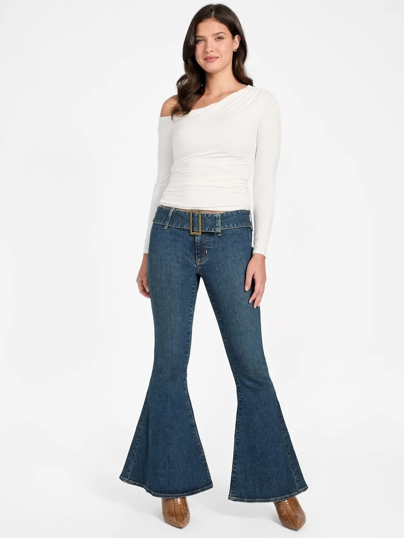 Eco Franki Belted Flare Jeans