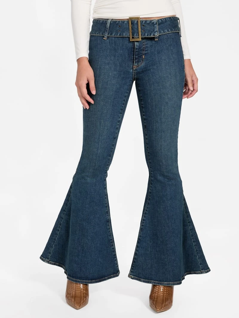 Eco Franki Belted Flare Jeans
