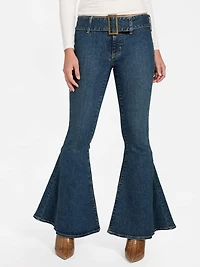 Eco Franki Belted Flare Jeans