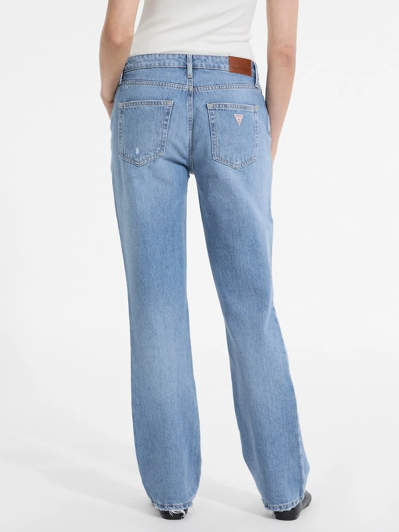 G08 Mid-Rise Distressed Straight Jeans